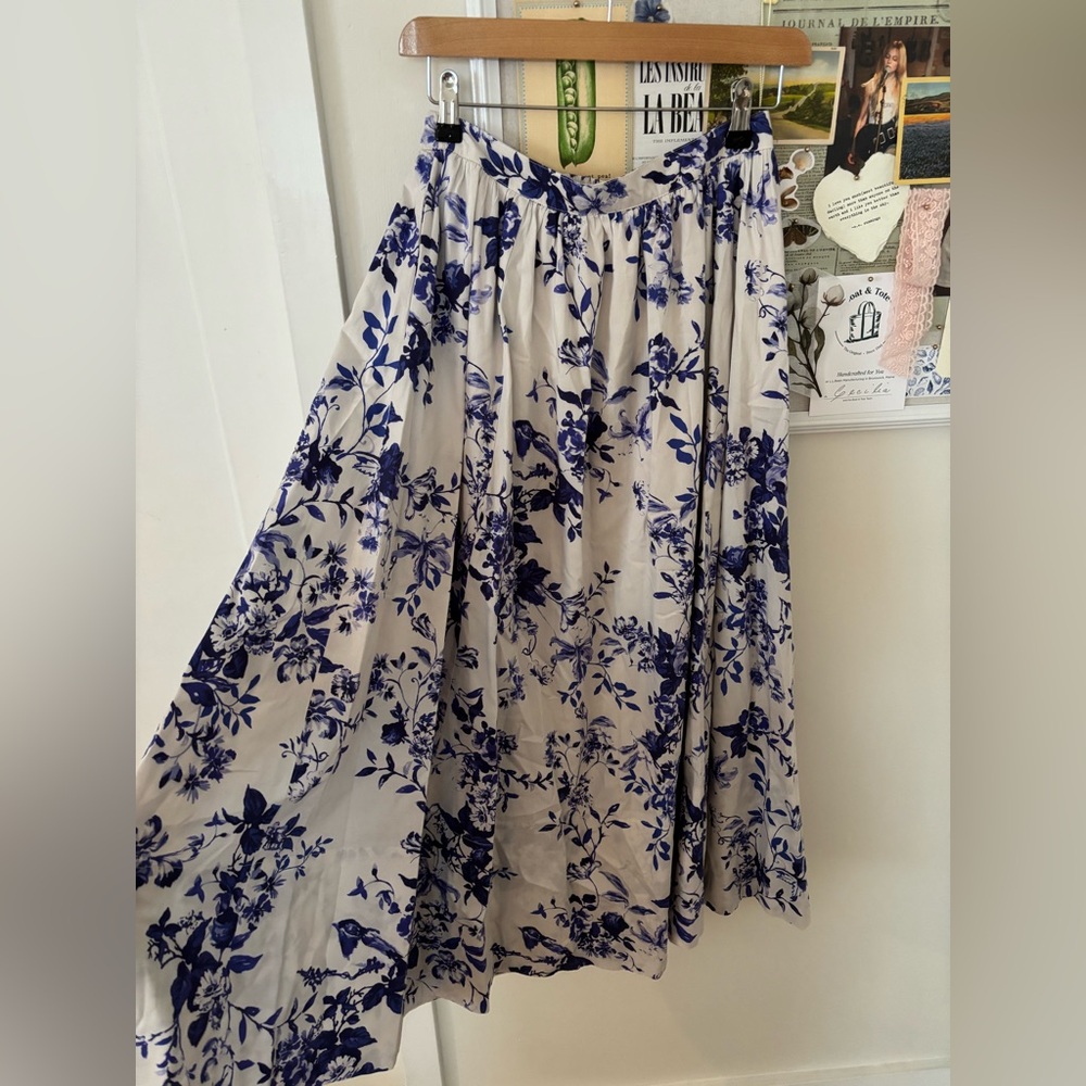 Anthropologie Floral Midi Skirt